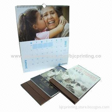 Wall hanging Calendar printing service, gloss and matte lamination finish